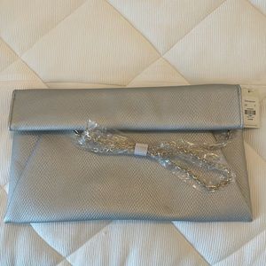 Silver clutch purse